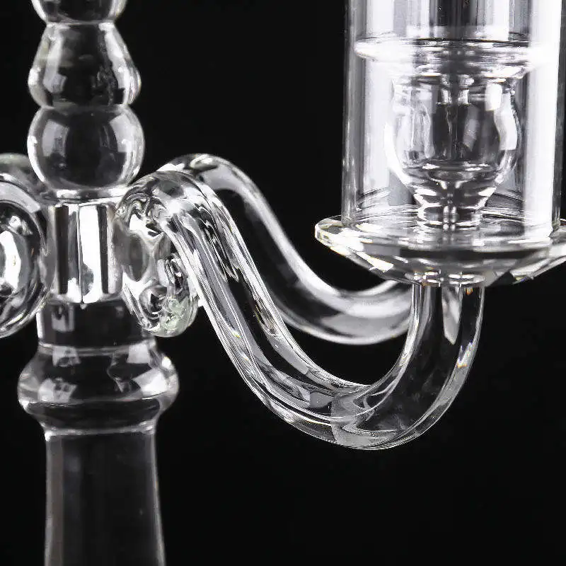 Factory Hot Sale Home Candlestick Crystal 5 Arm Wedding Centerpieces Candelabra Table Decorations Glass Candle Holders
