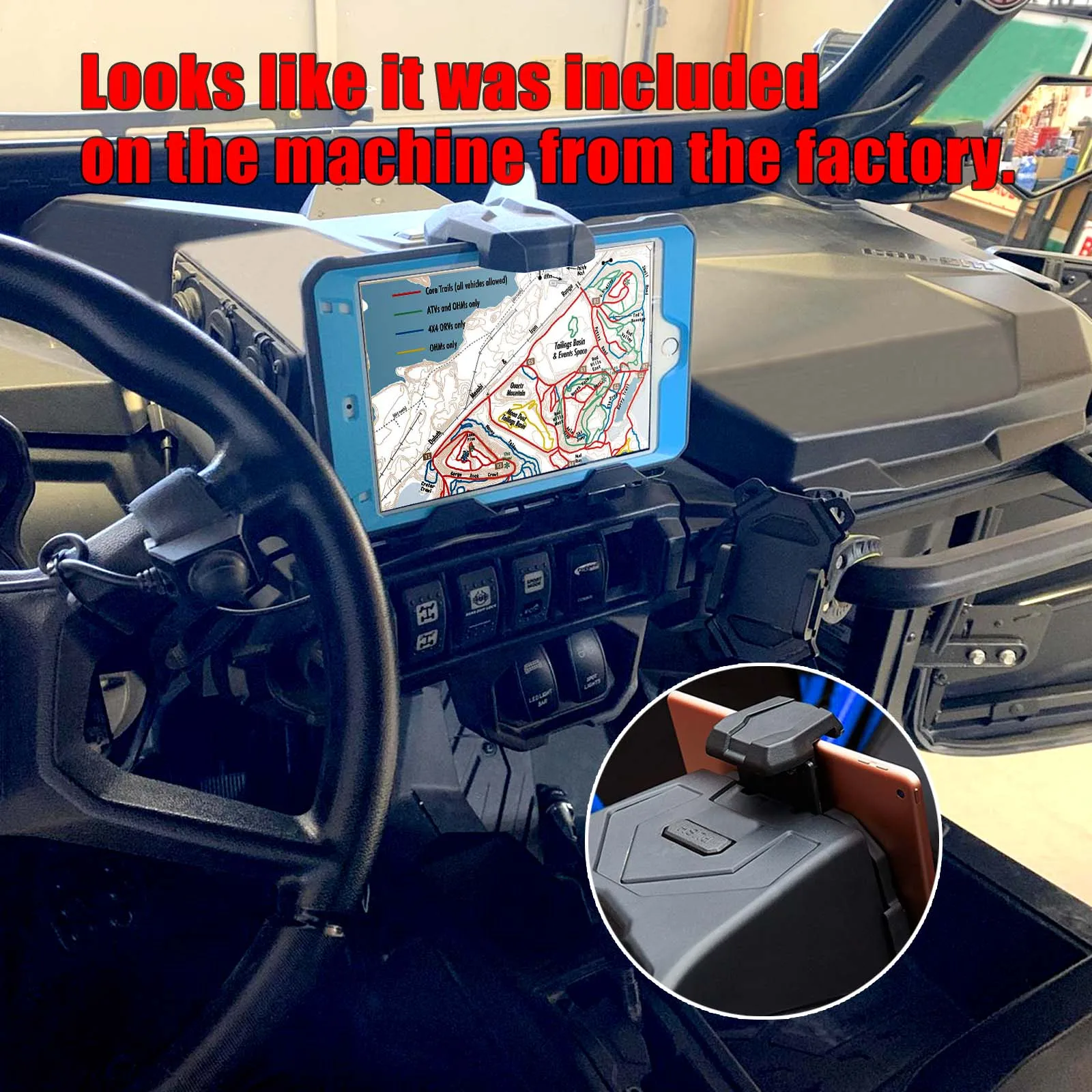 Electronic Device Tablet Phone Holder Fits For 2019-2022 Can AM Maverick Sport Trail Commander 2021-2022 Storage Box Organizer