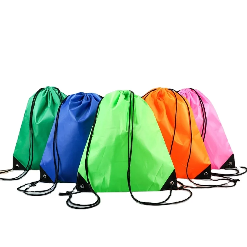 XP-Promos 210D Polyester Durable Sports Backpack Soccer Basketball Fitness Drawstring Cinch For Swimming Pool Gym String Bag