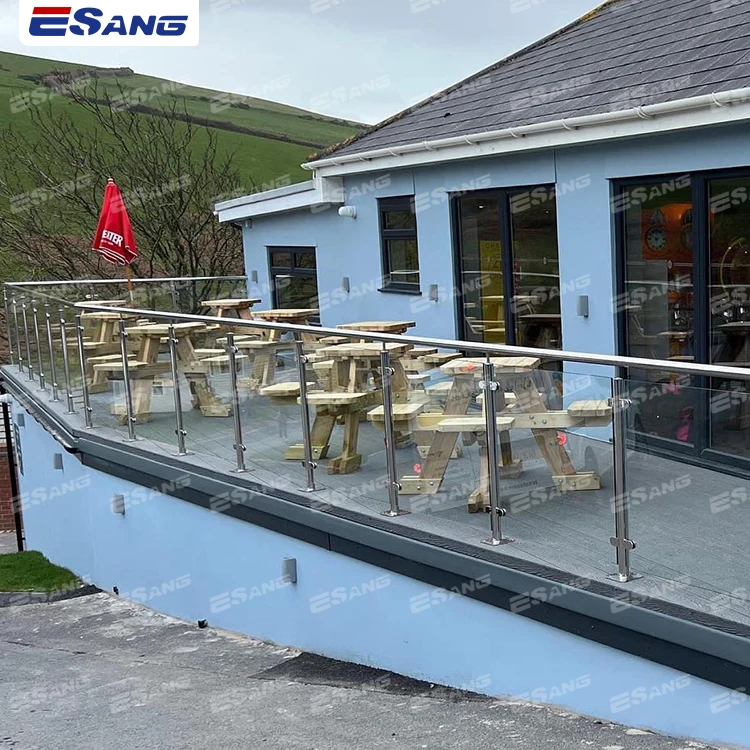 ESANG Deck Railing System Indoor Outdoor Balcony Balustrades Stand Column Stair Handrail 304 316 Stainless Steel Hand Railing