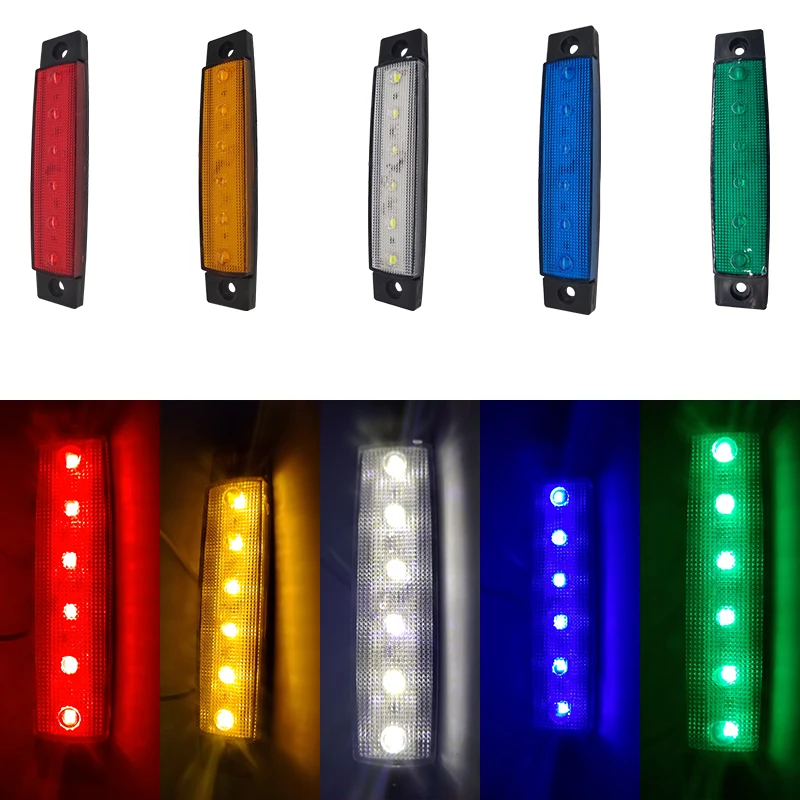  Световой сигнал грузовик светодиодные лампы 24V 6LED Светодиодный Боковой габаритный фонарь для