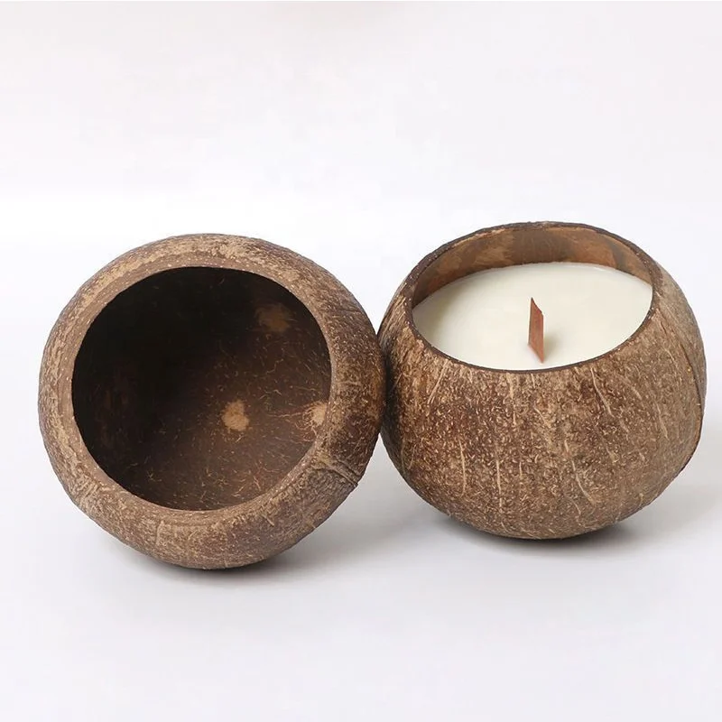 Hot Selling High Quality 100% Natural Handcrafted Empty Coconut Shell Bowls For Making Candles DIY
