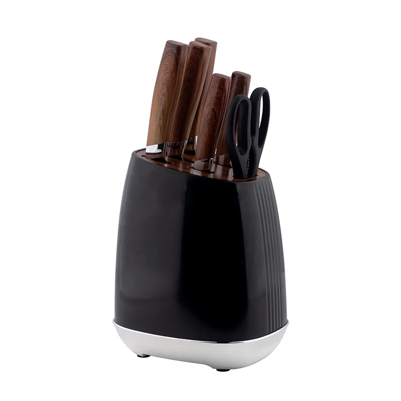 stainless steel 6 pcs knife set plastic handle kitchen knife set knife kit wood handle with block