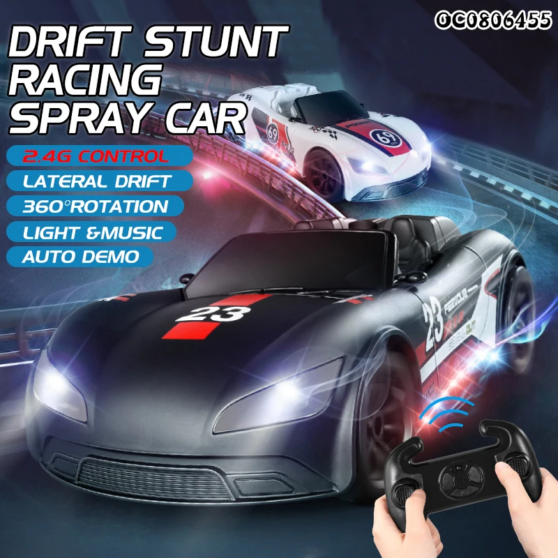 Cool stunt remote control 2.4g radio controls rc spray mist sport car toys