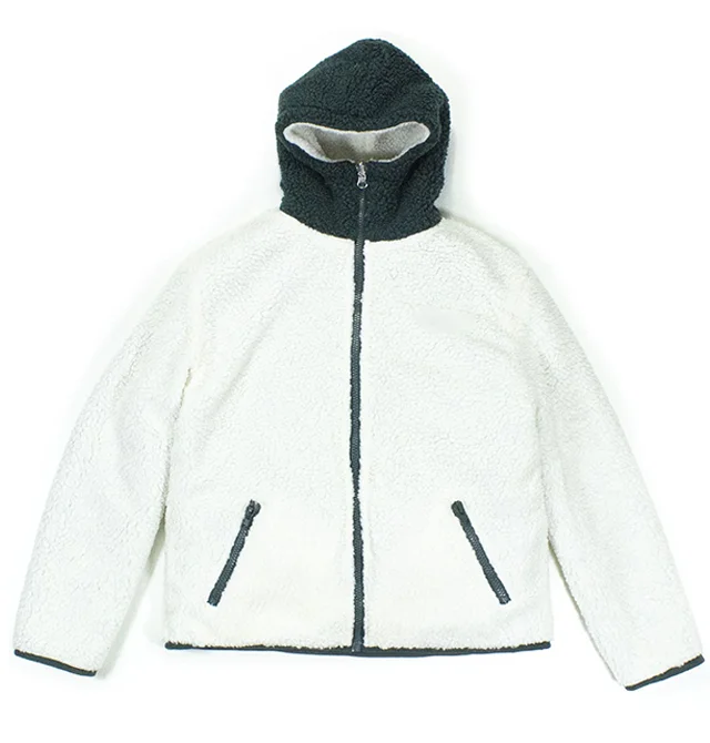 2024 Custom Logo Zip Up Solid Color Windbreaker Thick Coat Polar Reversible  Sherpa Fleece Jacket Men Sherpa Jacket Ninja