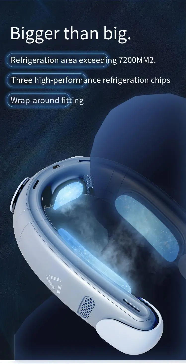 2023 Newly Listed Semiconductor Refrigeration Neck Fan 5000MAH Large-capacity Lazy Fan Ice-cold Fan