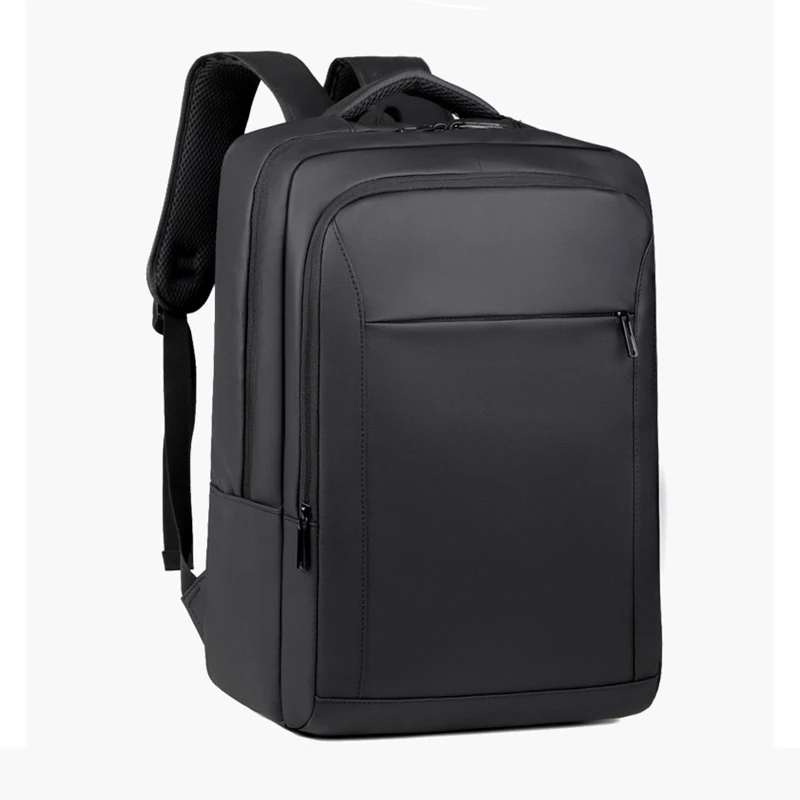 black Wholesale Unisex Business Pu waterproof laptop backpacks For men  With usb Charger