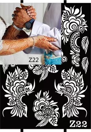OEM 18*24cm  over 200 models henna flower henna tattoo hand PVC stencils templates design with photo