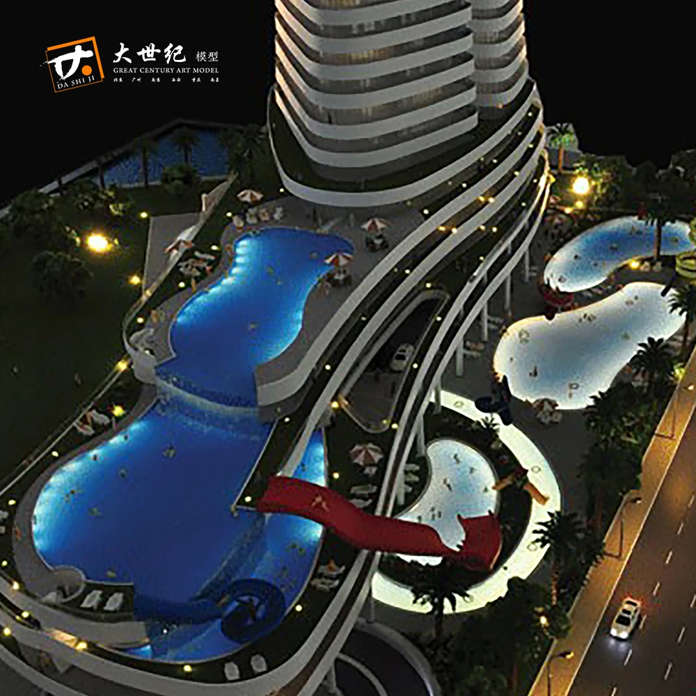 3D Architectural model making 3d models of buildings with pool