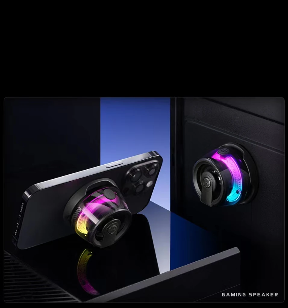 LED outdoor portable magnetic music speaker karaoke home desktop video game subwoofer small speaker