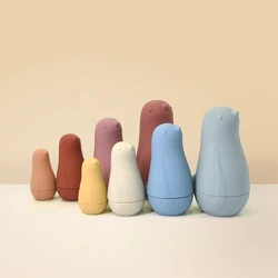 Wosilicone Bird Nesting Doll BPA-free Silicone Stacking Toys for Kids Russian Matryoshka for Boys Girls Birthday Gifts