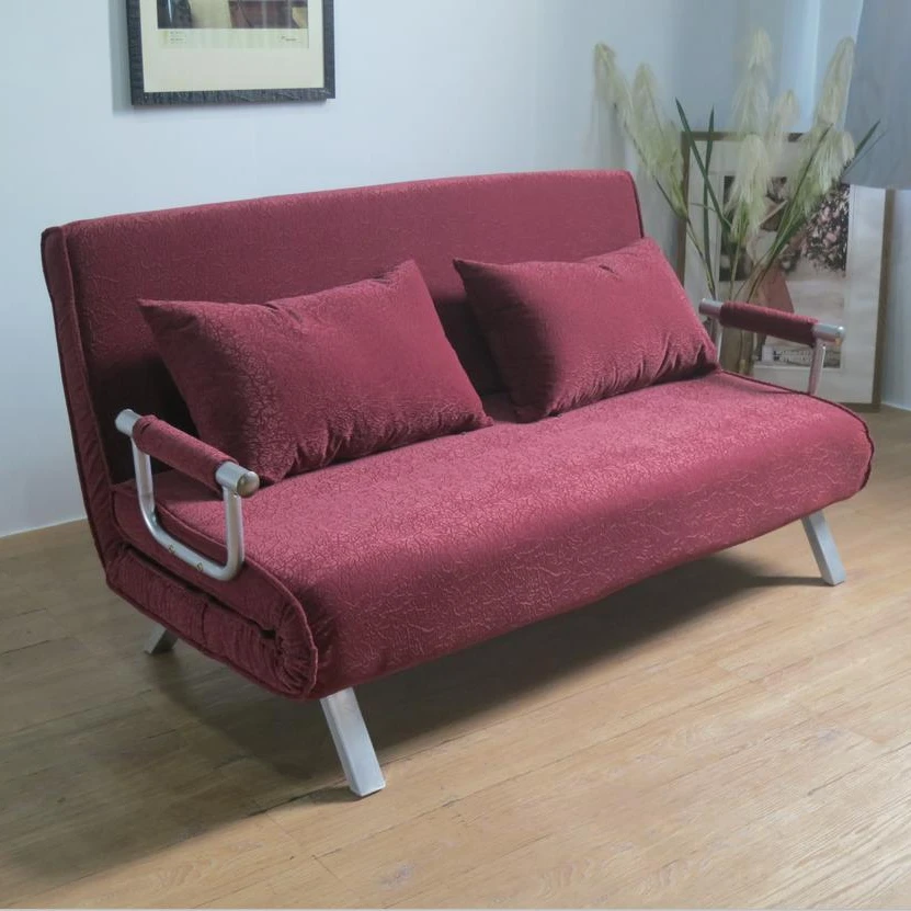 High quality Save space living room Fabric Leisure lazy Metal folding chair sofa bed For Home Apartment