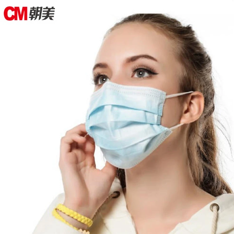 
Fashion Design Colored Blue Earloop 3 Ply Surgical Medical Disposable Protective CM Face Mask 