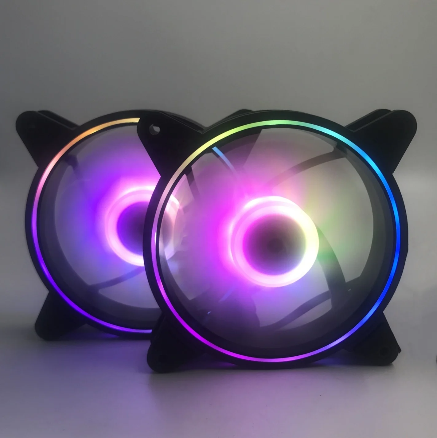 Двойной кольцевой светлый дизайн для игрового ПК крутой Корпус rgb вентилятор PWM