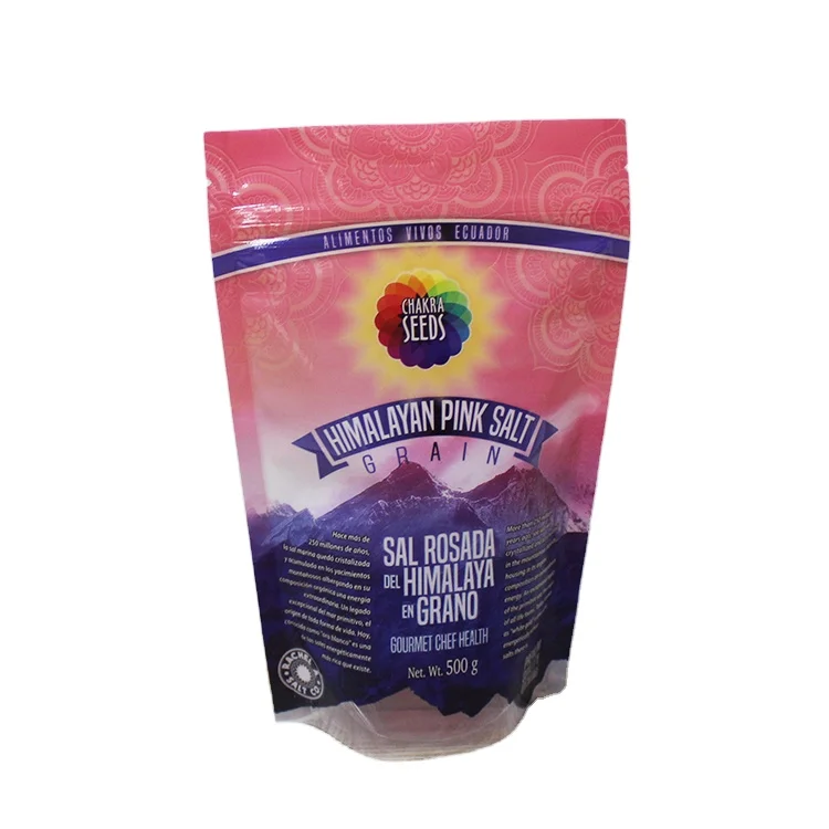 Изготовленный На Заказ напечатанные Resealable Ziplock Doypack пластиковые пакеты с устойчивым дном на молнии соли упаковывая мешок