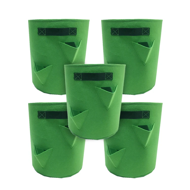 FACTORY wholesale custom 5 / 7 / 10 Gallon breathable thicken heavy duty strawberry plants with handle for  tree  vegetable