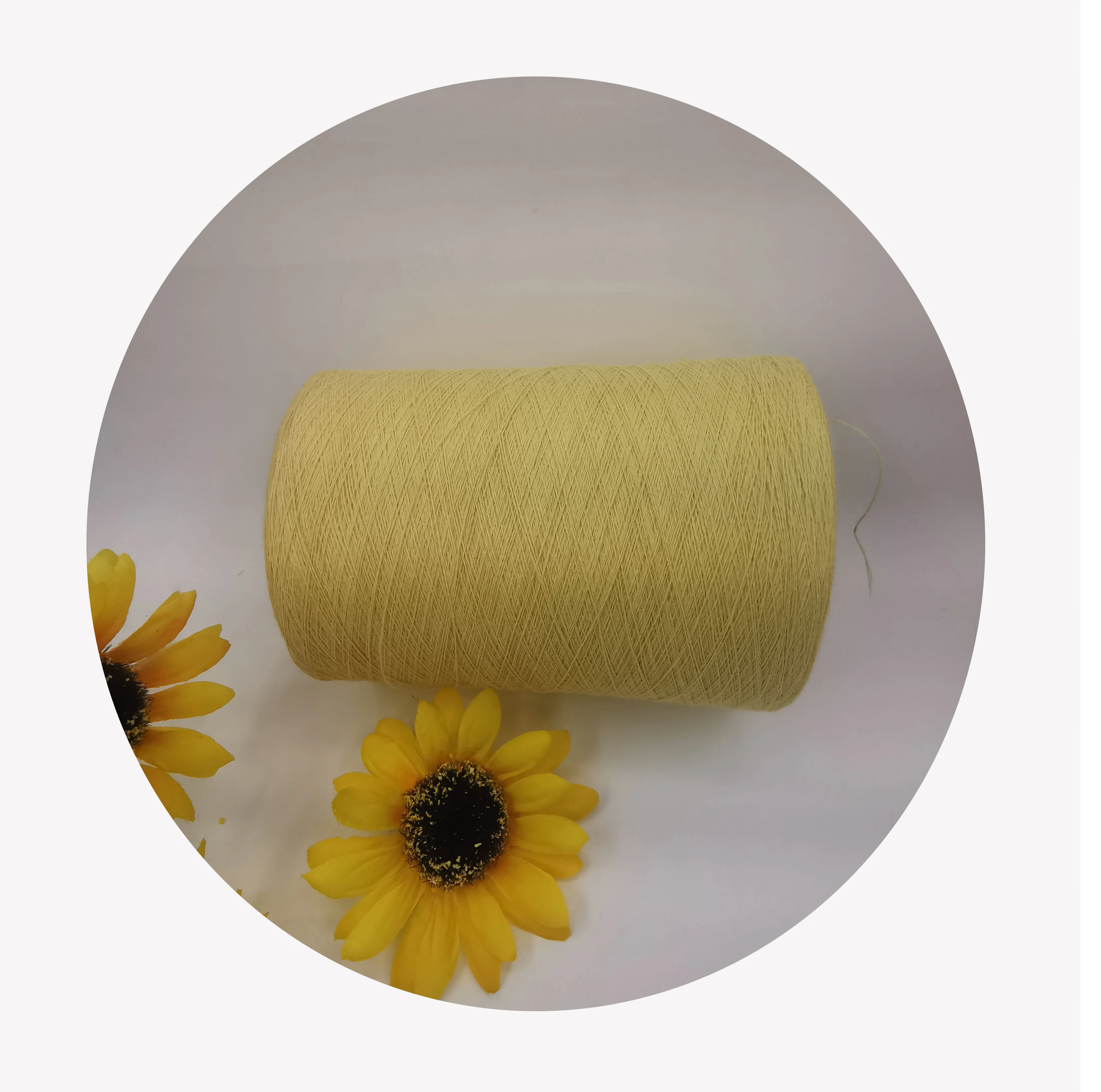 High Streagth Flame Retardant Yarn Yellow Para Aramid Spun Yarn for Knitting