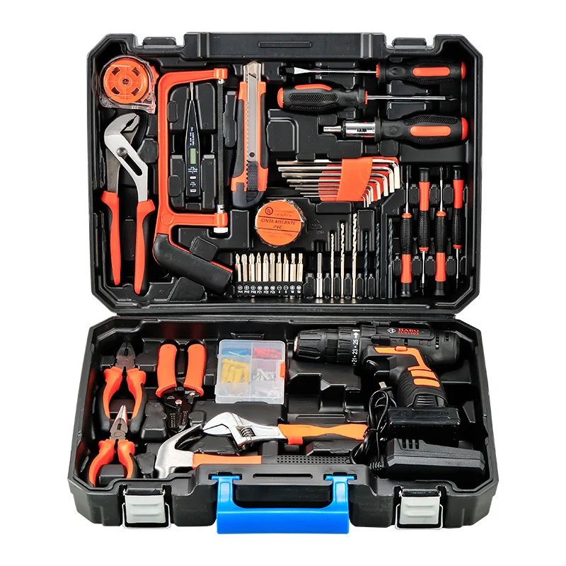 Factory Supplier 16/28/35/91/102/112 PCS Cordless Power Tool Set Electric Hand Power Tools Kit Box Set Power Drill Tool Set