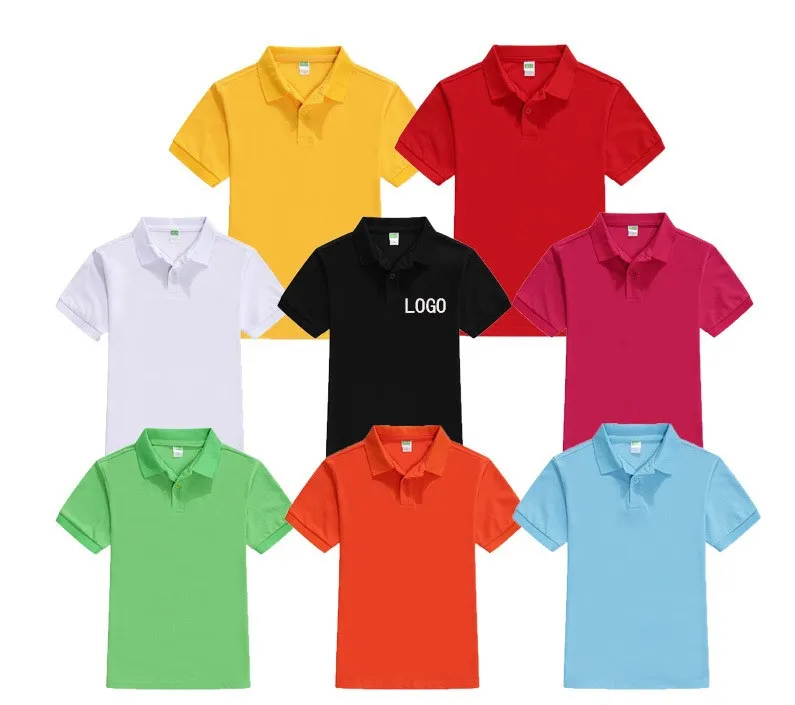 100% cotton kids plain polo shirts custom logo ribbed collar children uniform polo t shirts wholesale