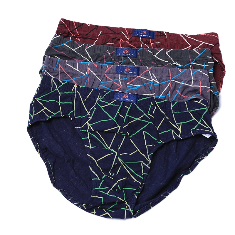 Plus Size  M-5Xl Cotton Muti-Color Stripes Mid Rise U Convex Pouch Man And Breathable Underpant Custom Underwear