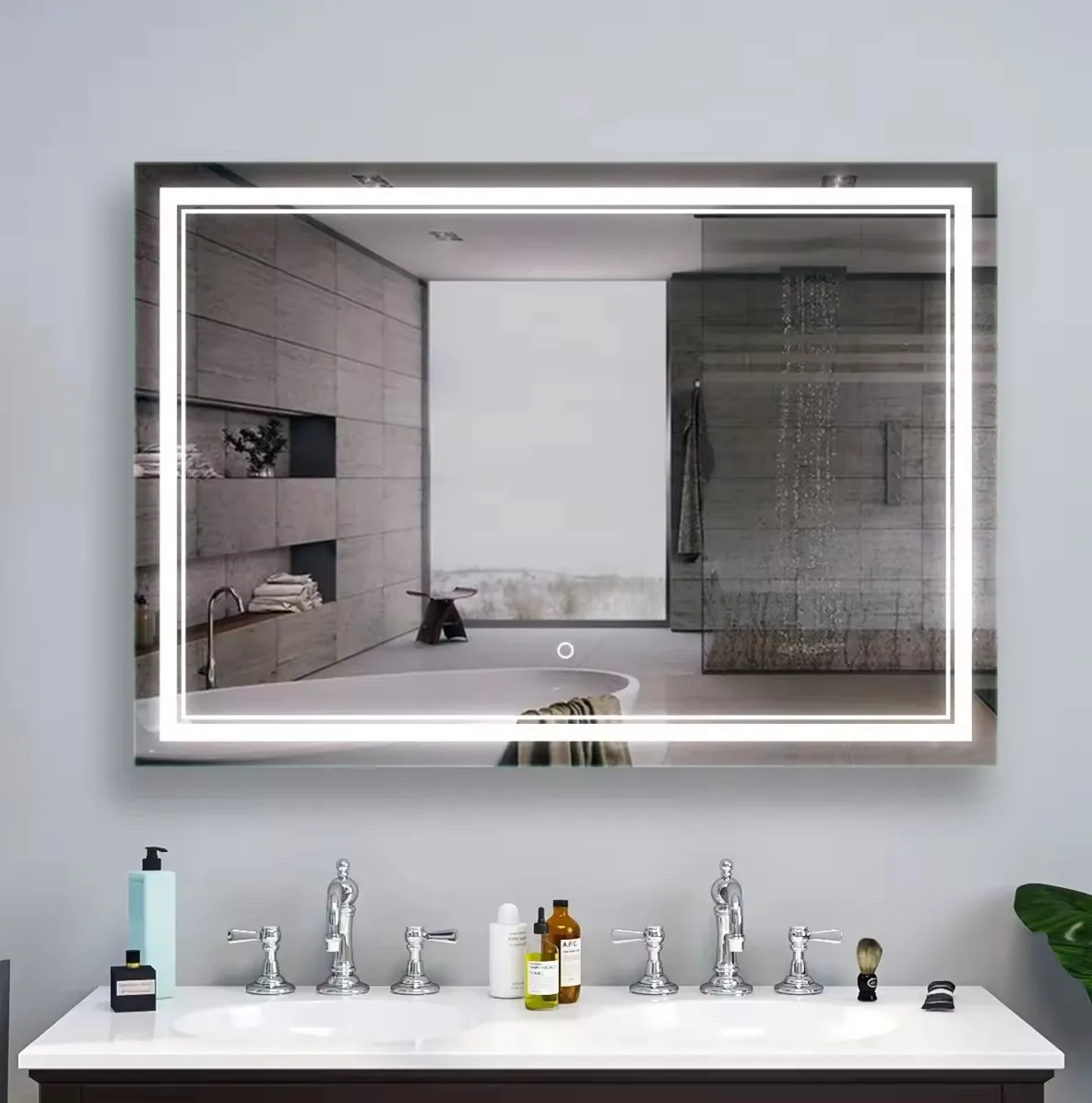 Wholesale Large Full Size LED Smart Mirror Touch Screen Bathroom Mirror with Hotel Style for Home Use