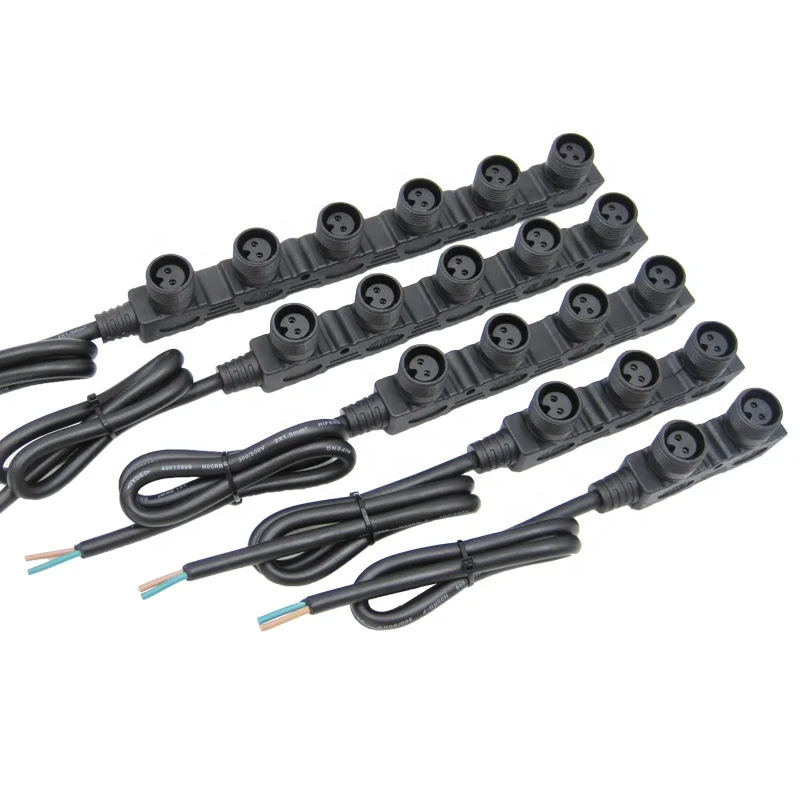 2 Contacts Male Female Electric F Type 1 to 4 Splitter Waterproof Construction Site Light IP67 M19 Wire Adapter Connector