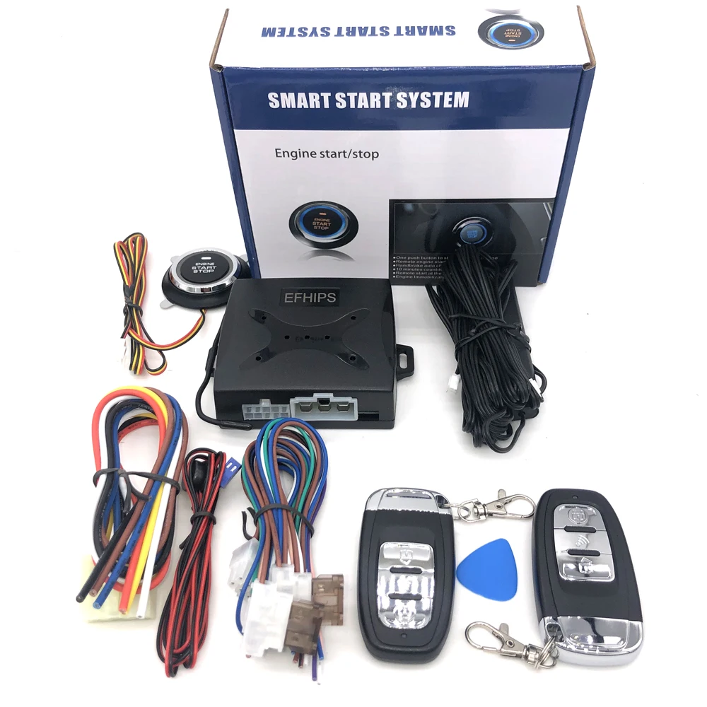 2022 Car Alarm Start Stop Engine Push Button with Car PKE Keyless Entry System Auto Remote Control System engine start