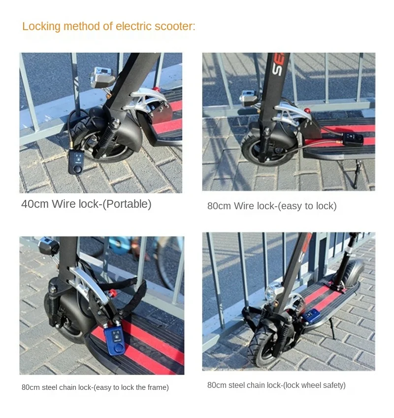 Wholesale Bicycle smart lock Alarm 110db electric scooter keyless anti-theft bicycle cable lock  e bike accessories LY-787R