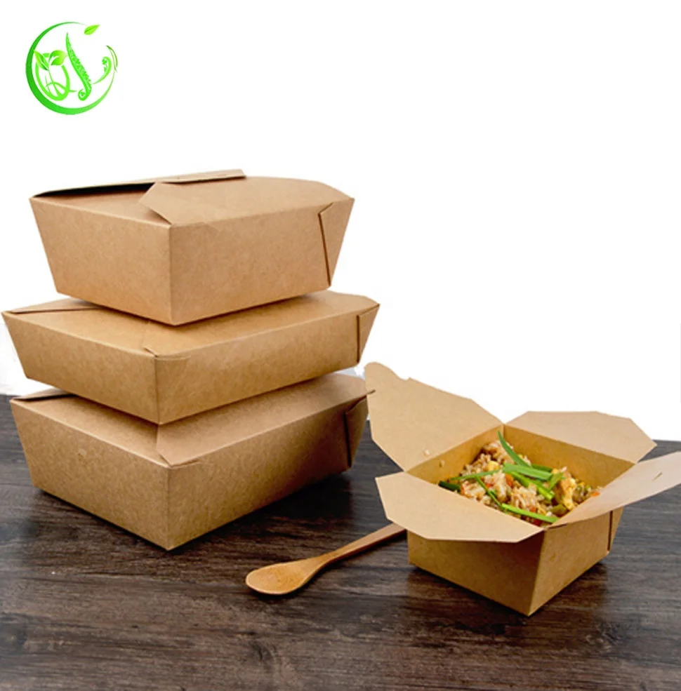 custom kraft disposable salad fruit paper bowl with lid