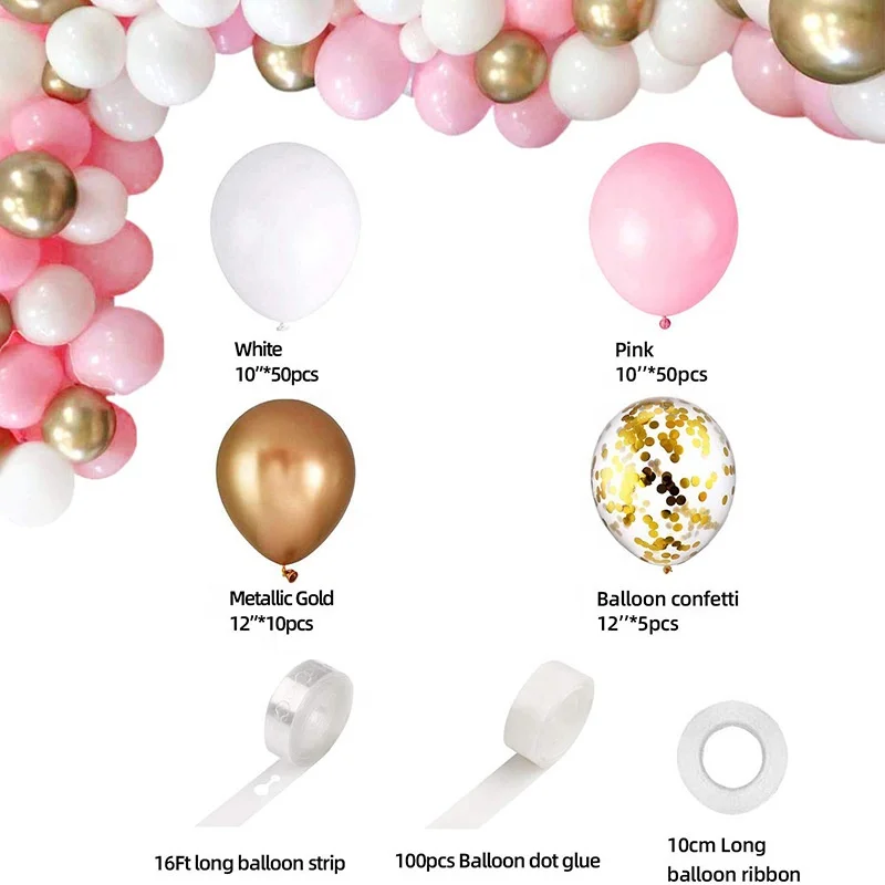 
Cheep Balloon Wholesale Rose Gold Pink Balloon Arch Kit for Wedding Birthday Event Party Decoration Balloon Supplies 