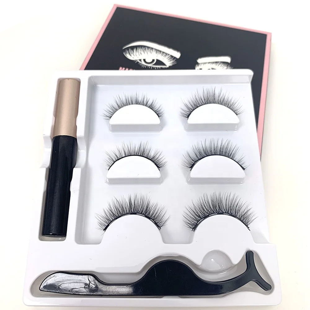 
Liquid Eyeliner 3D Magnetic Eyelashes Magnetic eyelashes set with Package 