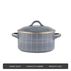 OSBORN European Style Phnom Penh Dinnerware Set Soup Pot Ceramic Stockpot  with Porcelain Handles