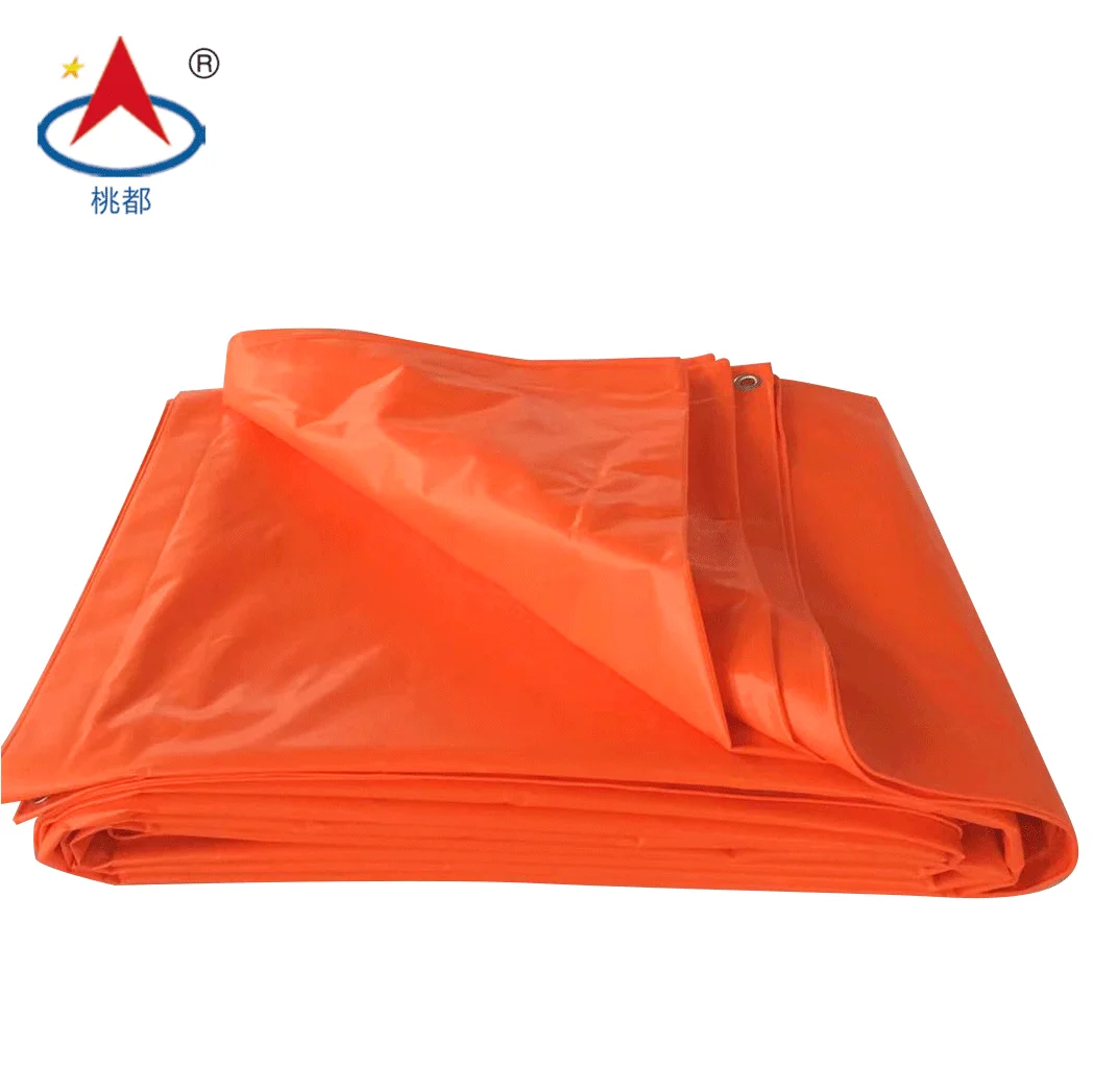 Orange 300GSM 20X20FT 30X30FT 40X40FT PVC FR Tarpaulin Factory