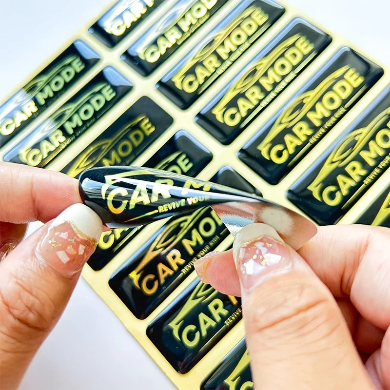 Waterproof Strong Adhesive Clear Doming Resin Sticker 3d Dome Label Logo Epoxy Round Raised Printing Crystal Epoxy Resin Sticker
