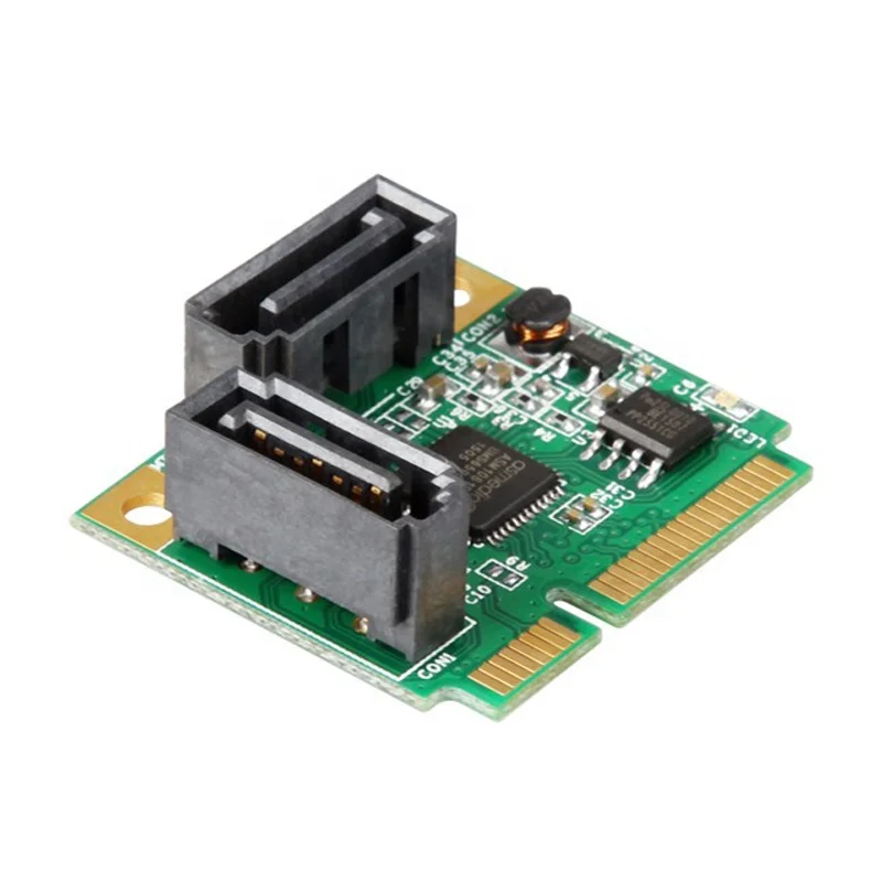 RAID 2-Ports SATA 3.0 mini PCIe Controller Card mini PCI-e to Dual SATA III 6Gb converter + RAID0 RAID1 JOBD bracket