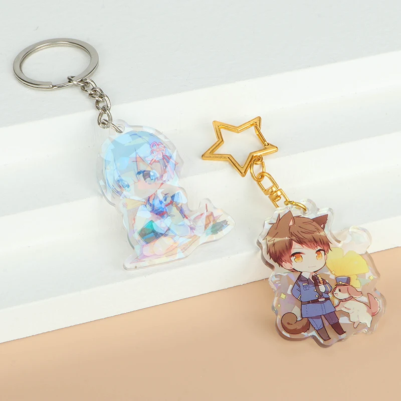 Custom-made bulk promotional acrylic sublimation keychain blanks with