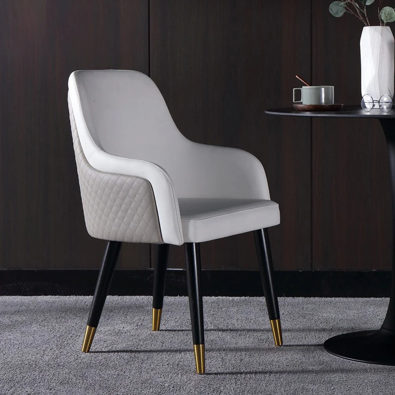 Italia style Luxury Dining Room Hotel Furniture Leather Armrest chair Upholstery Dining Chairs