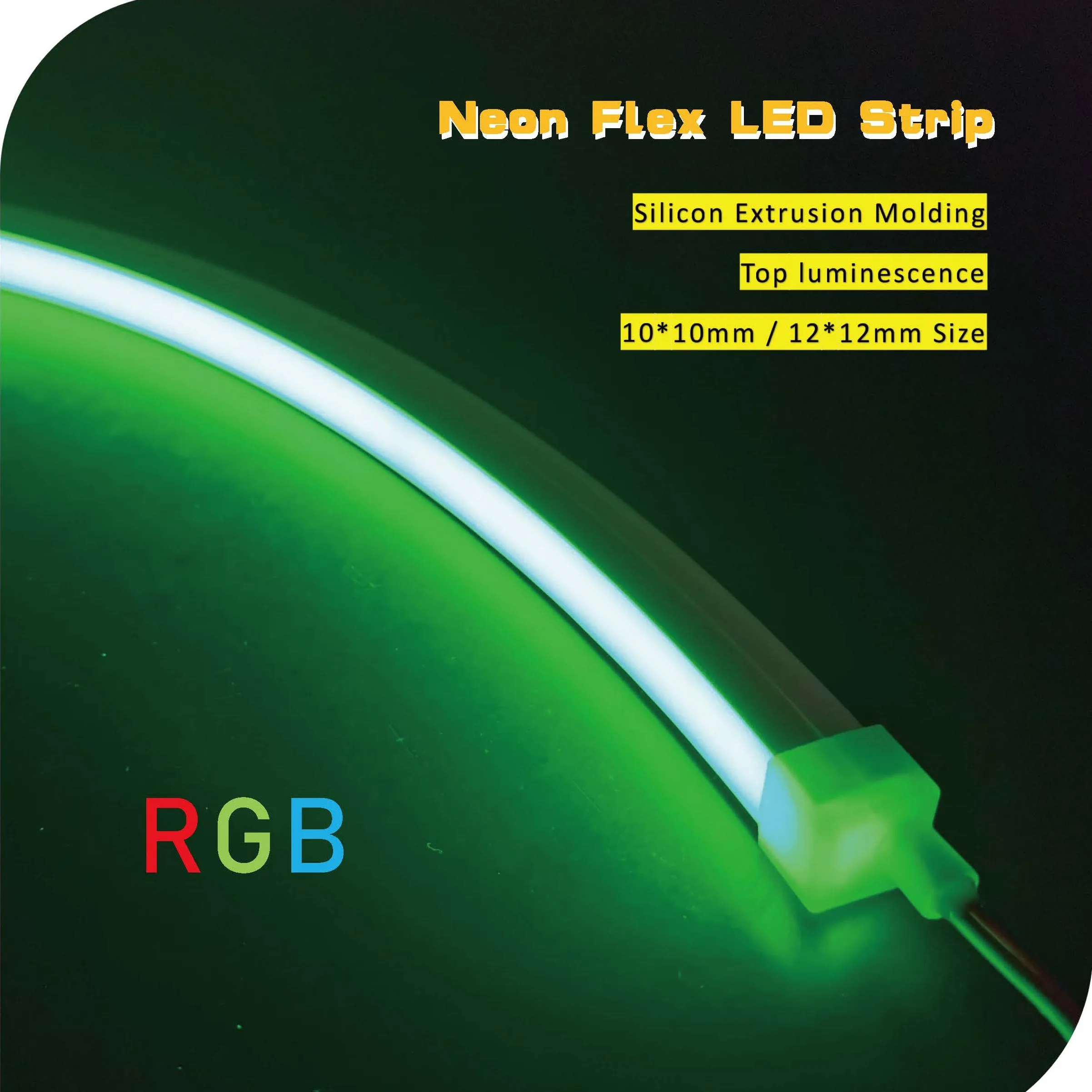 Factory 12v 24v 10*10mm top emitting IP67 waterproof silicone led neon strip rope light