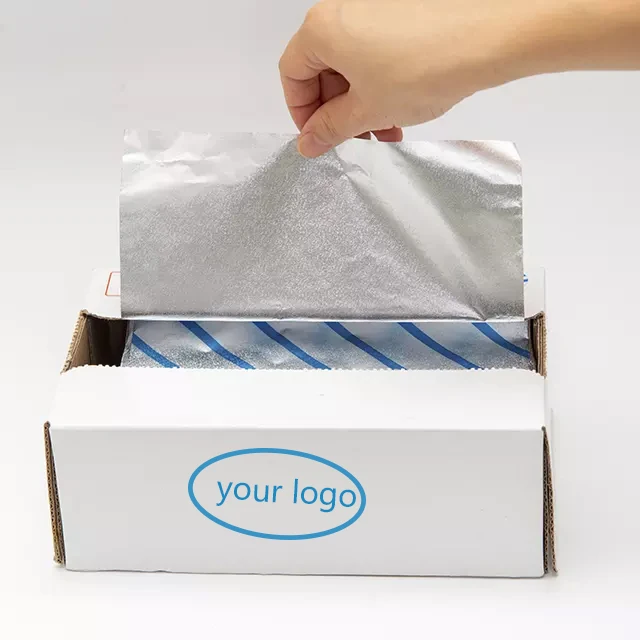 OEM 9 x 10.75 Inch Custom Embossed Print Food Packaging Recyclable Pre cut Aluminium Foil Paper For Airline Catering