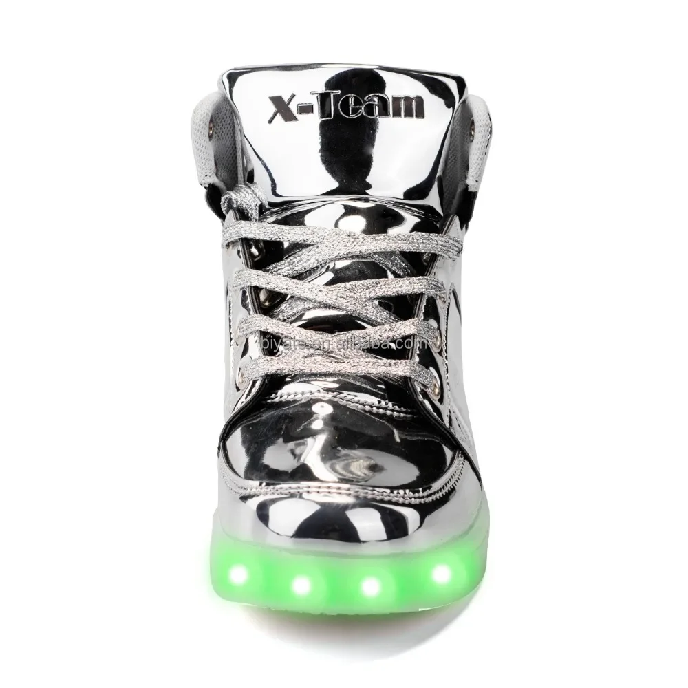 Children led light up shoes PU leather casual shoes light up shoes For Kids