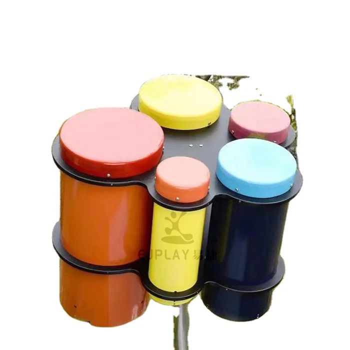 kids outdoor park galvanized panel large steel tube and stainless pillar five-tone scale flap drum musical instrument toy