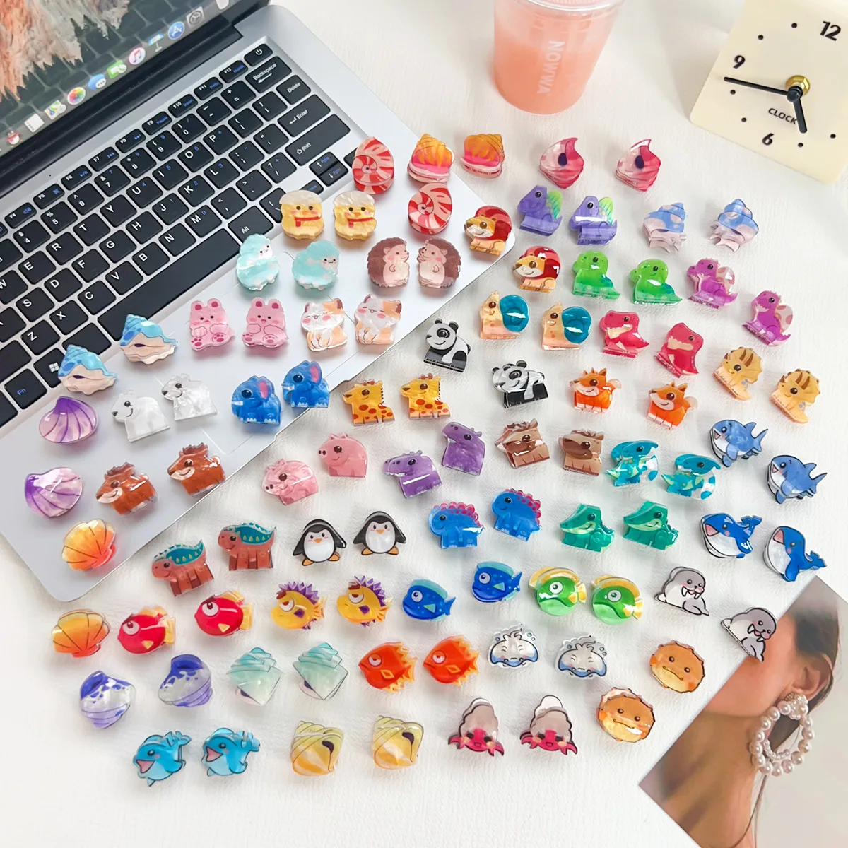 Mini Cute Animal Baby Kids Hair Clips Accessories Wholesale Fashion Cartoon Acrylic Claws Set for Little Girls