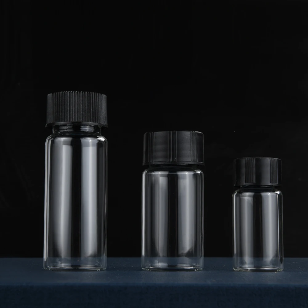 1.5ml clamp top glass sample vial glass hplc vials pharmaceutical storage bottle sampling vials