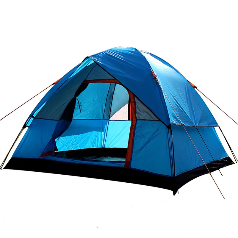 Camping Tent Open Beach Tents Outdoor Camping 3-4 Person Windbreak Dual Layer Waterproof Tent