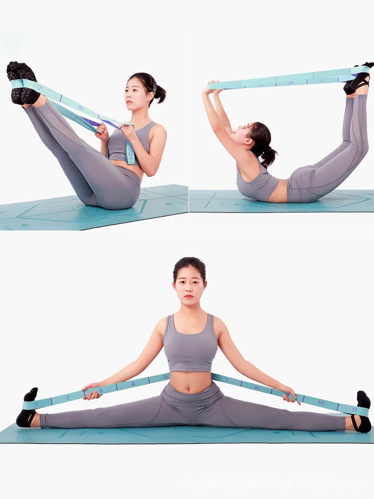 Custom logo workout leg physical exercise adjustable resistance band fitness yoga stretch strap