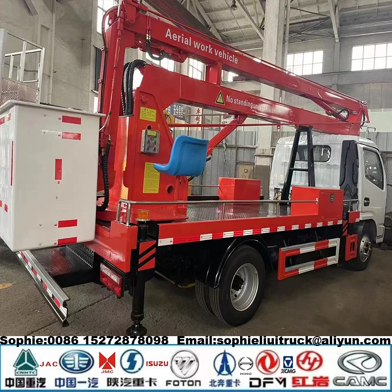 HOWO 4x2 RHD 24M Aerial Ladder Truck Aerial Working Truck Window Wall Cleaning Truck Traffic Light Maintenance Manufacturer