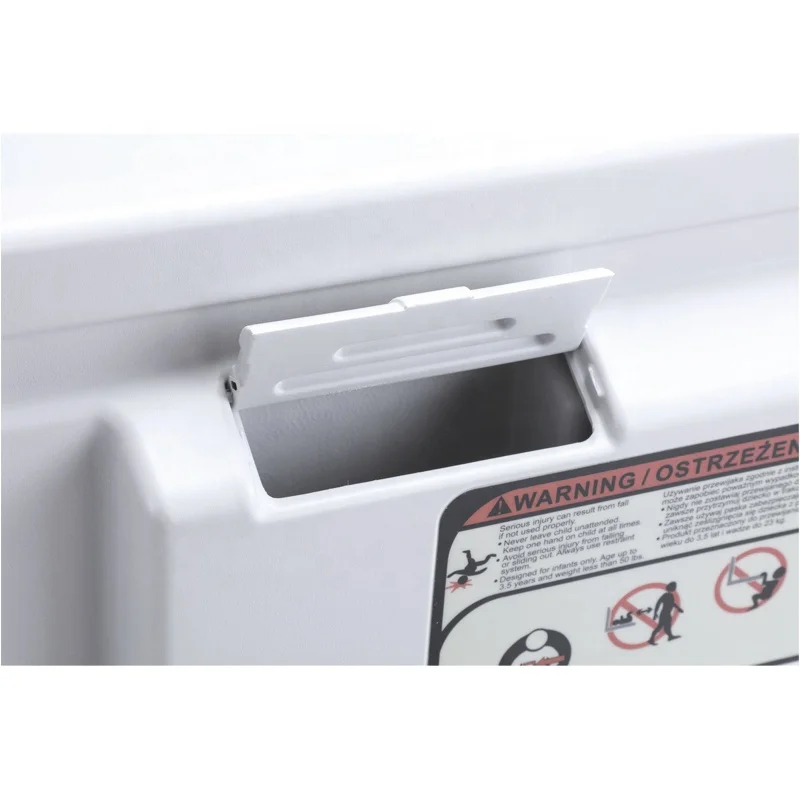 Commercial HDPE Wall Folding Change Station Sturdy Baby Diaper Change Unit With Security Dual Protected Belt System White Grey