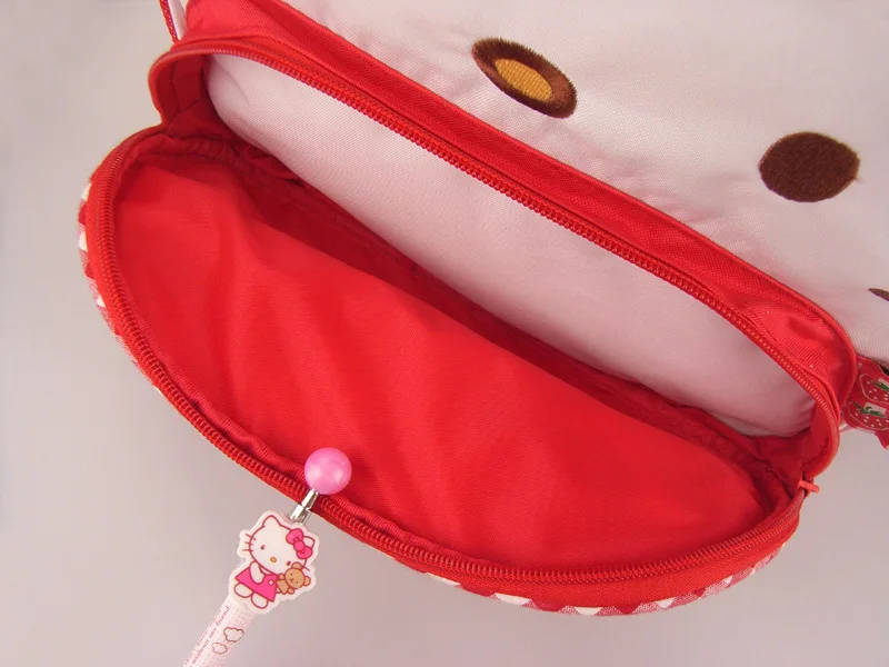 Kids Cute Cartoon Kindergarten Schoolbag Wholesale Strawberry Bow Cat Thickened Oxford Cloth Backpack for Girls