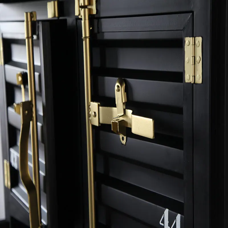 Large High Shipping Container Storage Bookshelf  Iron Board Frame Industrial Vintage Retro With Doors