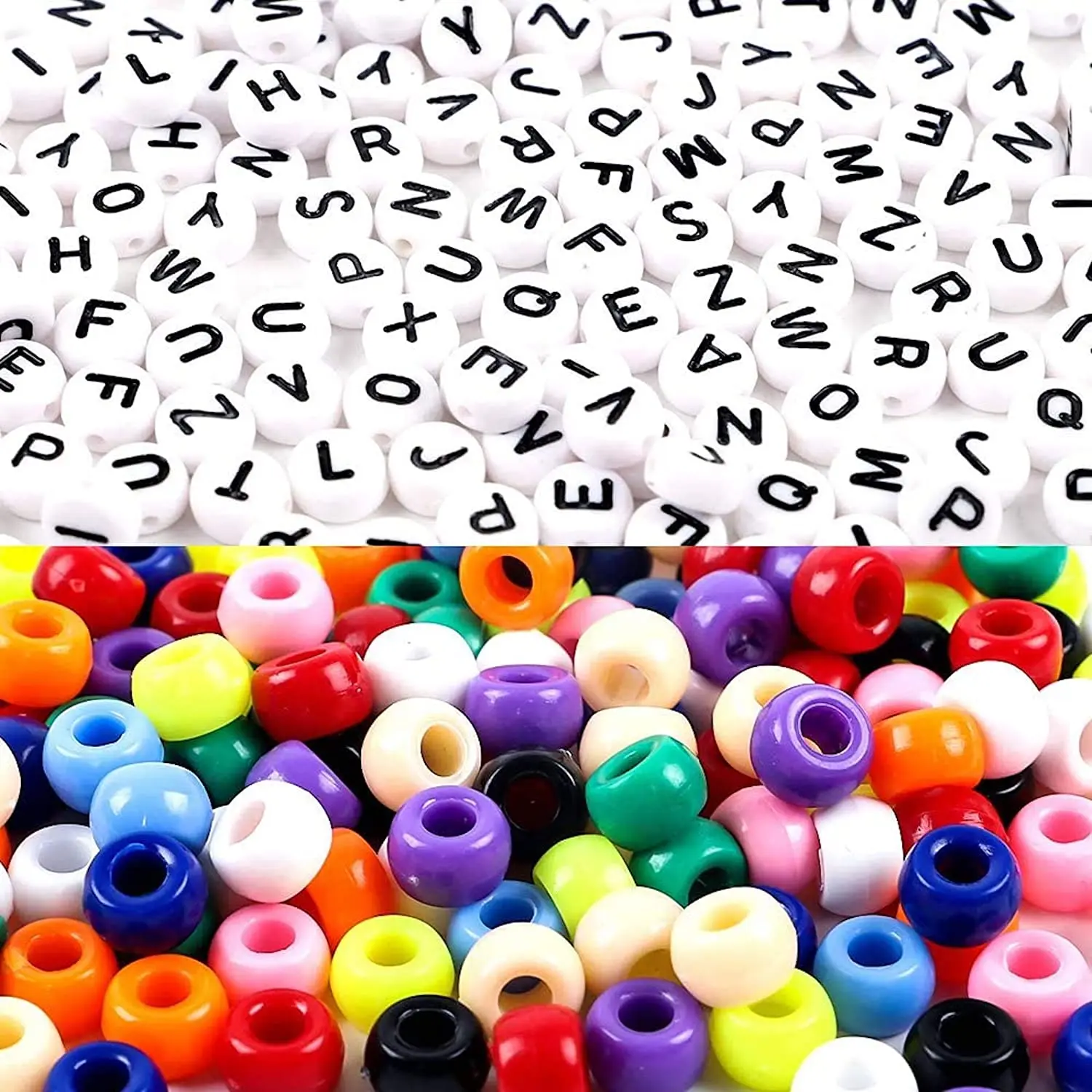 Acrylic Alphabet Beads Multi Color White Letter Beads,rainbow Colorful Beads Jewelry DIY Set Kits Making